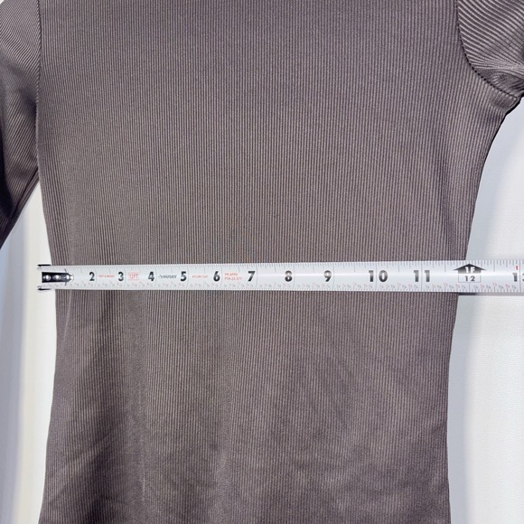 Zara Trafaluc Ribbed Bodysuit Brown Long Sleeve Stretch Slim Fit Size S - Picture 5 of 8